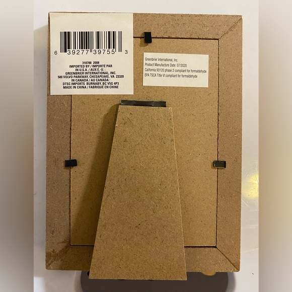NWT 3.5 x 5 inch wood picture frame with label holder - Picture 2 of 2